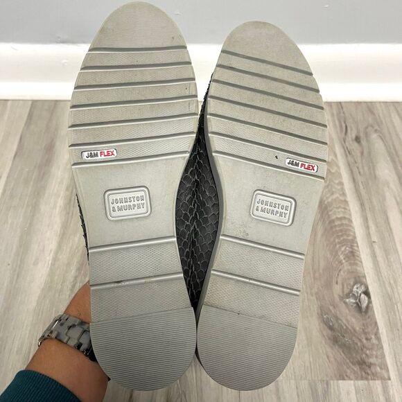 Johnston & Murphy Loafers Women’s 8 Penelope Gray Textured Leather Slip On Flats - Picture 5 of 7